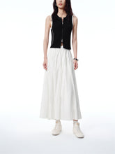 Women's High Elastic-Waist Textured Maxi Skirt